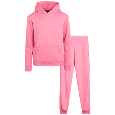 Real Love Girls' Jogger Set - 2 Piece Basic Fleece Pullover Hoodie and Sweatpants (7-16)