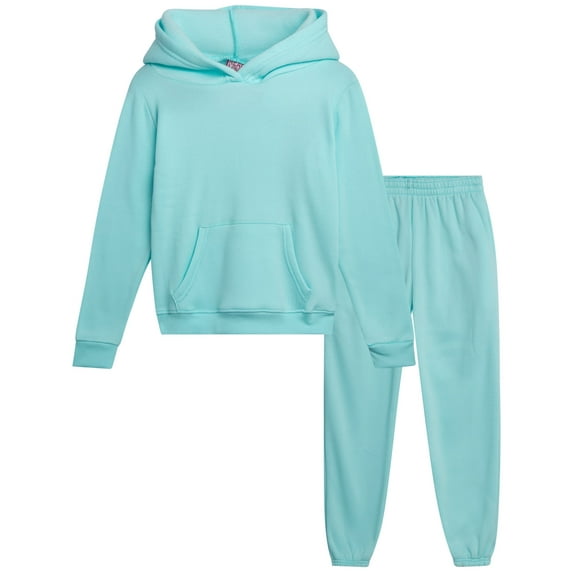 Real Love Girls Jogger Set Lightweight Basic Fleece Pullover Hoodie and Sweatpants 2 Piece