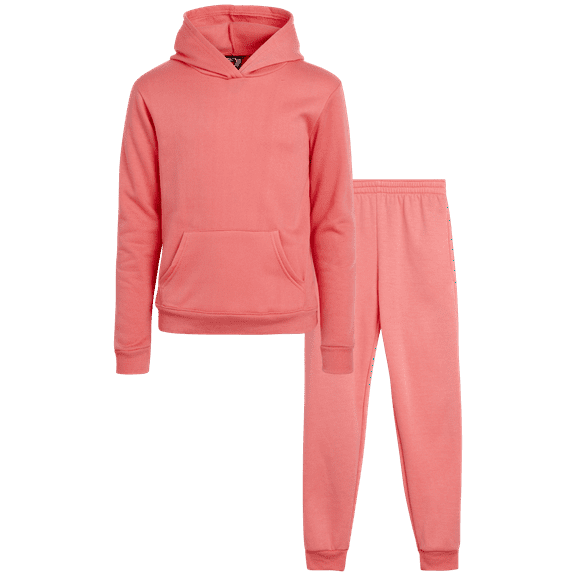 Real Love Girls' Jogger Set - 2 Piece Basic Fleece Pullover Hoodie and Sweatpants (7-16)