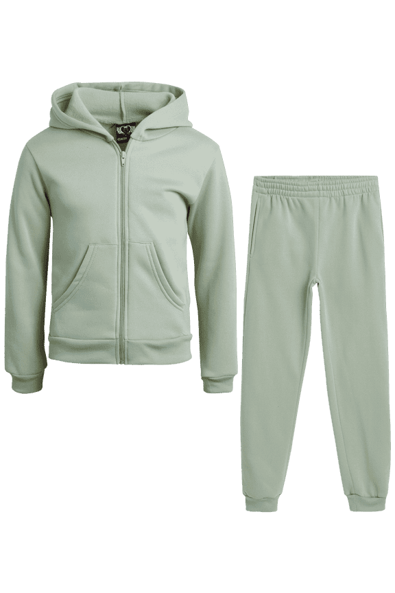 Girls' Activewear Sets - 2 Piece Fleece Full Zip Hoodie Sweatshirt and Sweatpants (7-16)