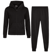 Real Love Girls' Jogger Set - 2 Piece Basic Fleece Solid Full Zip Hoodie and Sweatpants (Size: 7-16)