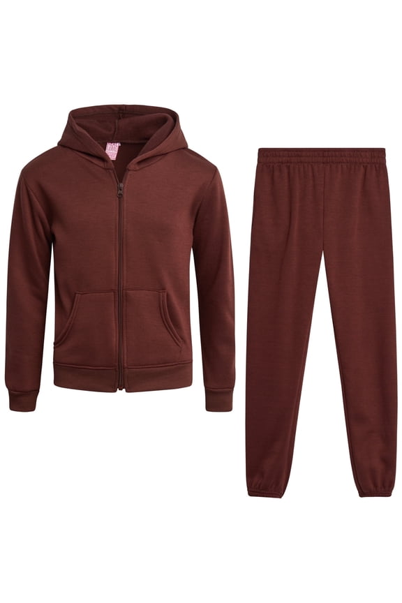 Girls' Activewear Sets - 2 Piece Fleece Full Zip Hoodie Sweatshirt and Sweatpants (7-16)