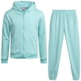 thumbnail image 1 of Real Love Girls' Activewear Sets - 2 Piece Fleece Full Zip Hoodie Sweatshirt and Sweatpants (7-16), 1 of 7