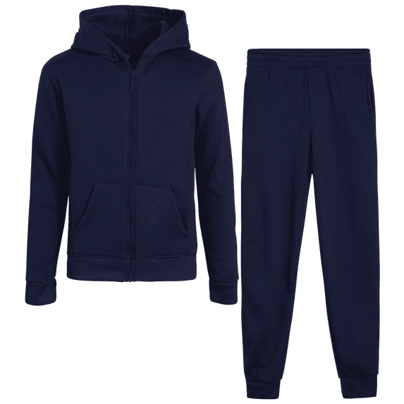 Real Love Girls Jogger Set - Fleece Zip Up Hoodie Sweatshirt and Sweatpants 2 Piece Activewear Set