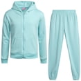 thumbnail image 1 of Real Love Girls Jogger Set Lightweight Fleece Zip Up Hoodie Sweatshirt and Sweatpants 2 Piece, 1 of 7