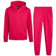 Real Love Girls Jogger Set Lightweight Fleece Zip Up Hoodie Sweatshirt and Sweatpants 2 Piece