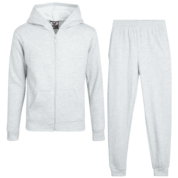 Real Love Girls Jogger Set - Fleece Zip Up Hoodie Sweatshirt and Sweatpants 2 Piece Activewear Set