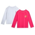 thumbnail image 1 of Real Love Girls' Rash Guard - 2-Pack Quick Dry Long Sleeve Swim Shirts for Girls (Sizes: 2T-16), 1 of 7
