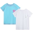 thumbnail image 1 of Real Love Girls Rash Guard Shirt Soft Quick Dry Short Sleeve Swim Shirts 2 Pack, 1 of 7