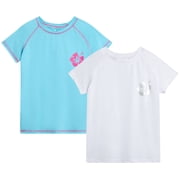 Real Love Girls Rash Guard Shirt Soft Quick Dry Short Sleeve Swim Shirts 2 Pack