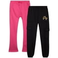 thumbnail image 1 of Real Love Girls' Sweatpants - 2 Pack Soft Fleece Casual Jogger and Cargo Pants for Girls (7-16), 1 of 7