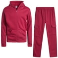 thumbnail image 1 of Real Love Girls Sweatpants Set - 2 Piece Fleece Hoodie and Flare Cargo Pants Activewear Set (7-16), 1 of 7
