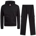thumbnail image 1 of Real Love Girls Sweatpants Set Lightweight Fleece Hoodie and Flare Cargo Pants Activewear Set 2 Piece, 1 of 7