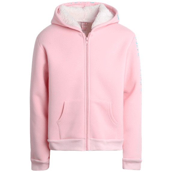 Real Love Girls' Sweatshirt - Super Soft Plush Sherpa Zip Up Hoodie Sweatshirt (7-16)