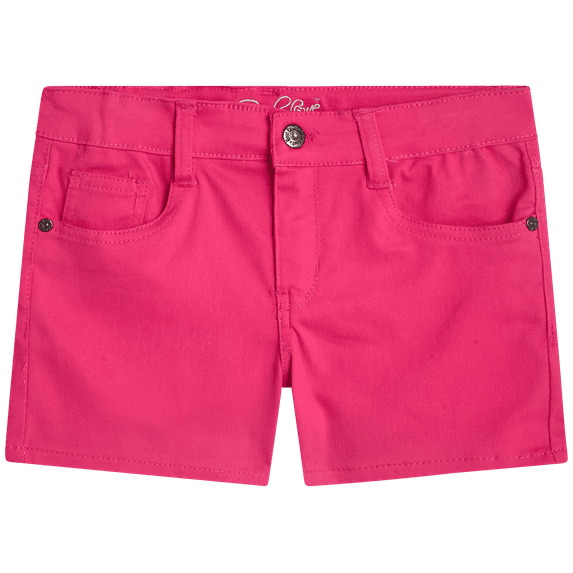Real Love Girls' Twill Shorts - Super Stretch Twill Pull-On Casual Shorts (Sizes: 7-16)