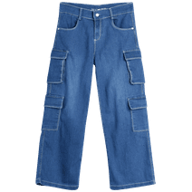 Real Love Girls's Jeans - Wide Leg Flare Cargo Jeans - Boot Cut Bell Bottom Denim Pants 7-16)
