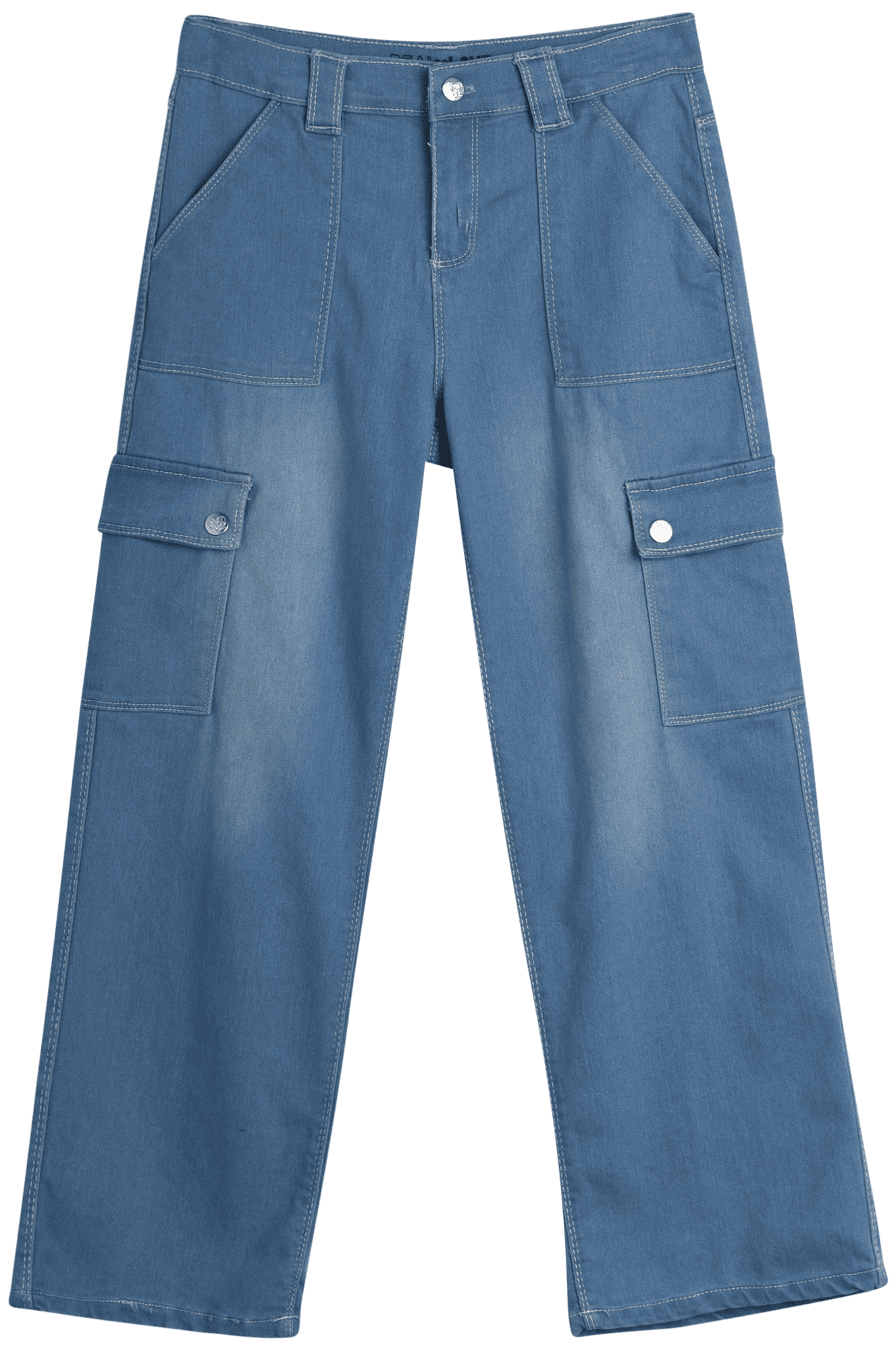 Real Love Girls's Jeans - Wide Leg Flare Cargo Jeans - Boot