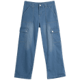 thumbnail image 1 of Real Love Girls's Jeans - Wide Leg Flare Cargo Jeans - Boot Cut Bell Bottom Denim Pants 7-16), 1 of 7