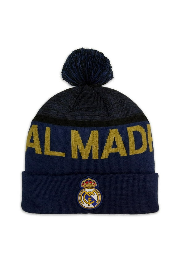 Real Madrid CF Premium Soft Knit Pom Beanie - Navy