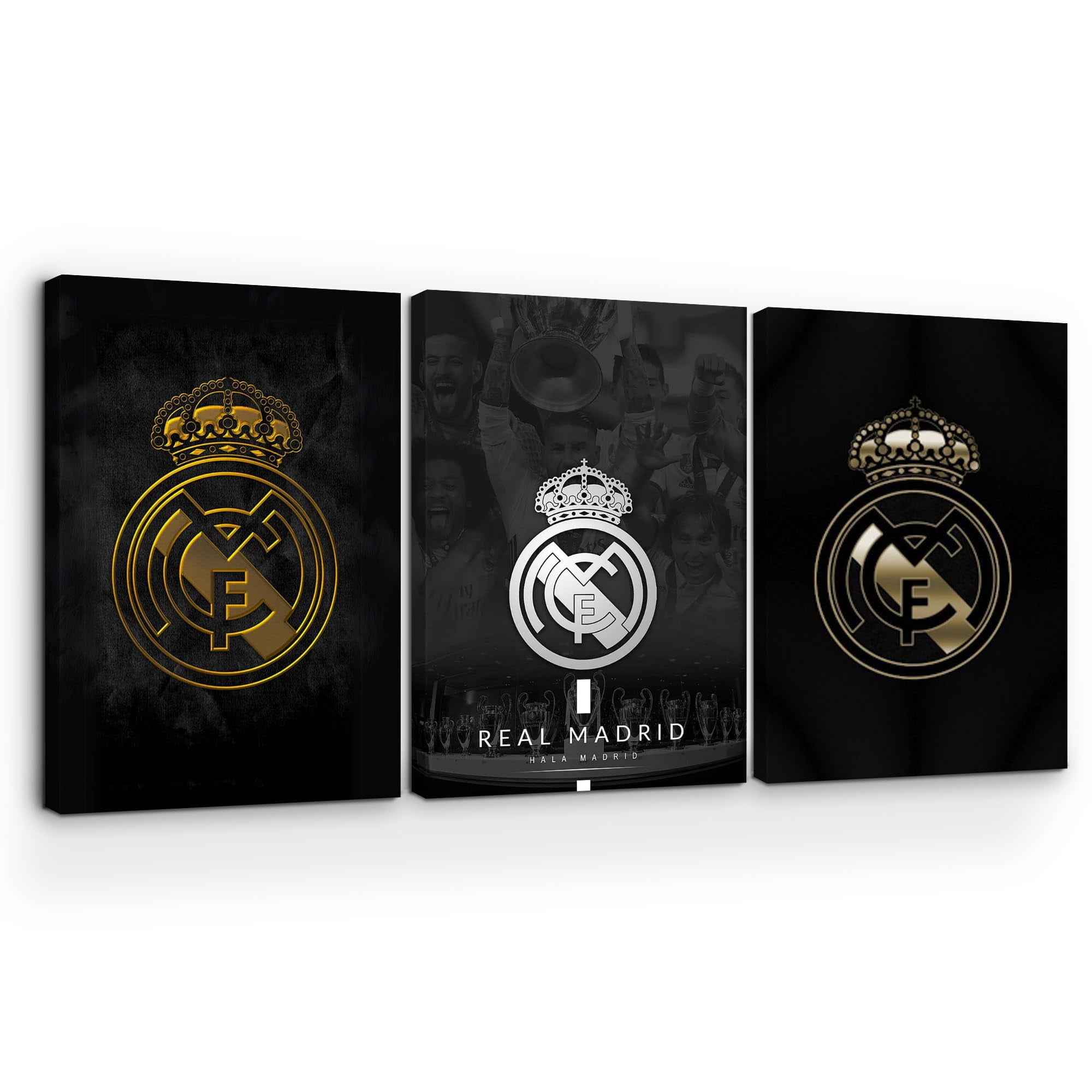 Real Madrid Canvas Wall Art by DreamController Set of 3 - 16x24 inches ...