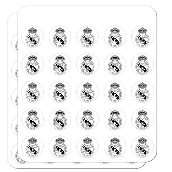 Real Madrid FC Crest Black and White Planner Calendar Scrapbooking Crafting Stickers
