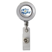 Real Madrid FC Hala Madrid Retractable Reel Chrome Badge ID Card Holder Clip