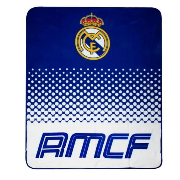 Forever Collectibles Real Madrid Fleece Blanket - Official RMCF Throw (125x150cm)