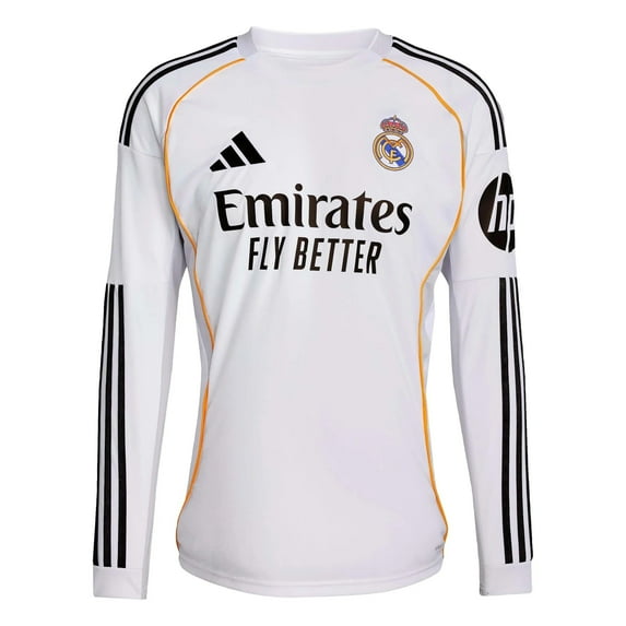 adidas Real Madrid Home Men's L/S Soccer Jersey 25/26 (Small)