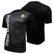 Real Madrid Official Licensed Sublimation Logo Poly Soccer Jersey - Black, Medium