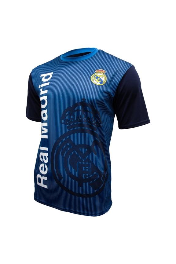 Real Madrid Official Licensed Sublimation Logo Poly Soccer Jersey - Navy, Large