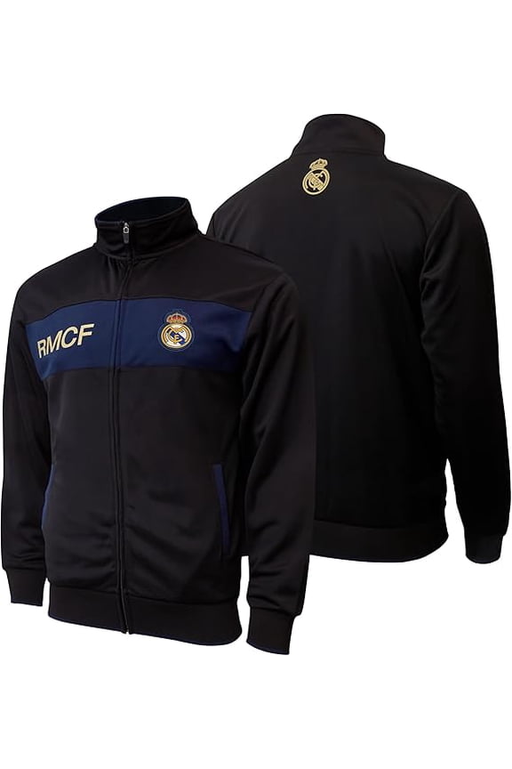 Real Madrid Soccer Track Jacket Full Zip Active Top Lightweight Football Club Team Apparel - Medium