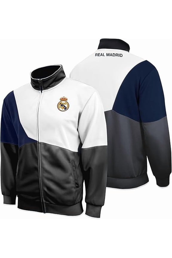 Real Madrid Track Jacket - Training Day Casual Full Zip Active Adult Soccer Jacket - XLarge