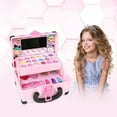 thumbnail image 1 of Real Makeup Kit,Comes with Travel Cosmetic Case, Safe Cosmetics for Birthday, Promotes Creativity, Little Girl Makeup Set, Real Makeup Kit For Girl Gift 5ml, 1 of 5