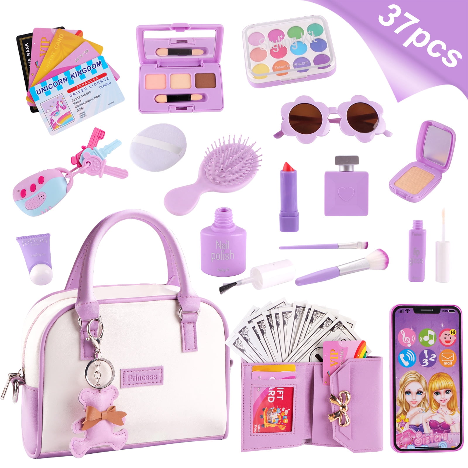 Walmart's 38 Pcs Makeup Toy Set for Girls, Non-Toxic &amp; Washable, for 5 ...
