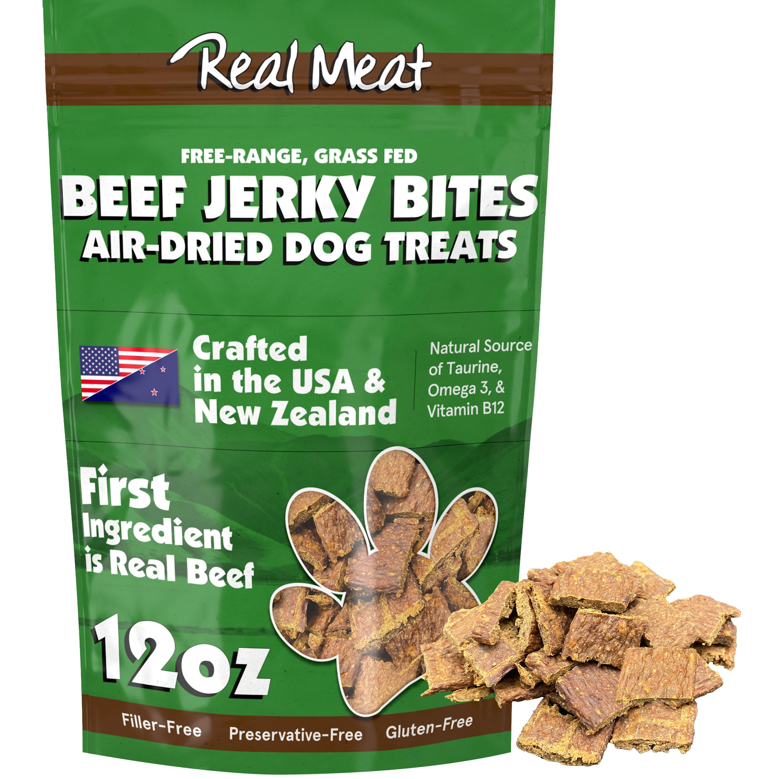 Real Meat Dog Treats STF9 12oz Bag of AirDried Beef Jerky for Dogs