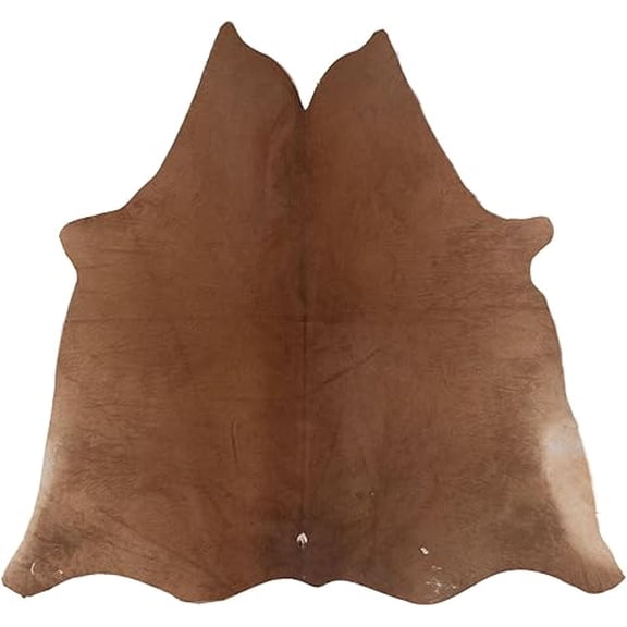 Real Medium Brown White Cowhide Rug, Animal Hide, Genuine Leather with Hair-on Finish, Perfect for Adding Rustic Flair to Home Décor