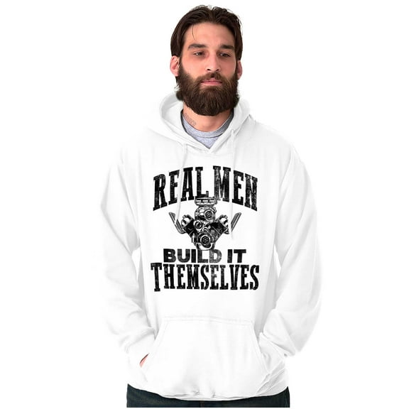 Real Men Build Auto Mechanic Life Men's Big & Tall Graphic Hoodie Brisco Brands 2X