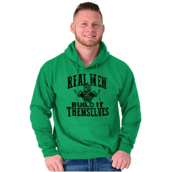 Real Men Build Auto Mechanic Life Men's Big & Tall Graphic Hoodie Brisco Brands 2X