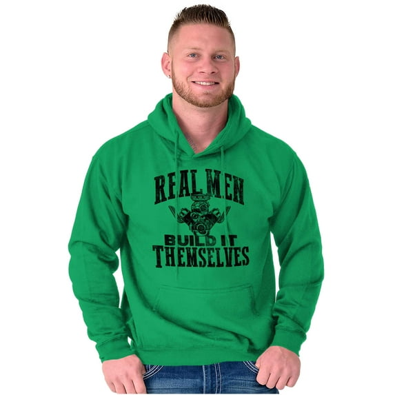 Real Men Build Auto Mechanic Life Men's Big & Tall Graphic Hoodie Brisco Brands 2X
