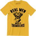 thumbnail image 1 of Real Men Build Themselves Mechanic Garage Motor Car Engine Mens Tee Shirt, 1 of 4