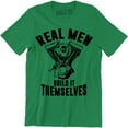 thumbnail image 1 of Real Men Build Themselves Mechanic Garage Motor Car Engine Mens Tee Shirt, 1 of 4