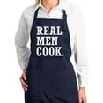 thumbnail image 1 of Real Men Cook Father's Day Gift Kitchen BBQ Grilling Cooking Dad Father Apron with Pockets, Navy, One Size, 1 of 4