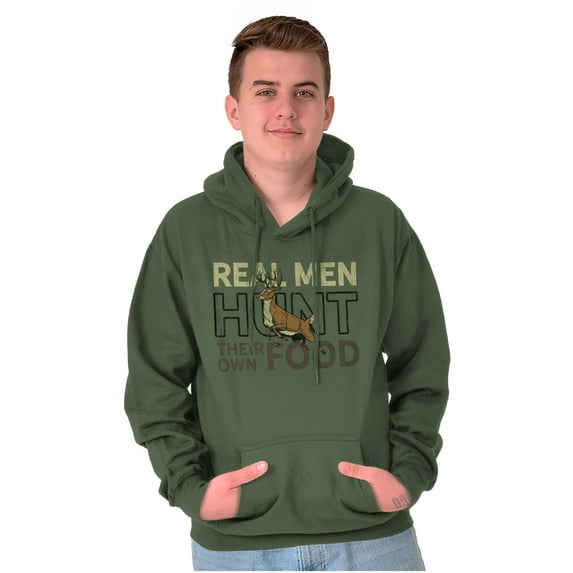 Real Men Hunt Their Own Food Hunting Men's Big & Tall Graphic Hoodie Brisco Brands 2X