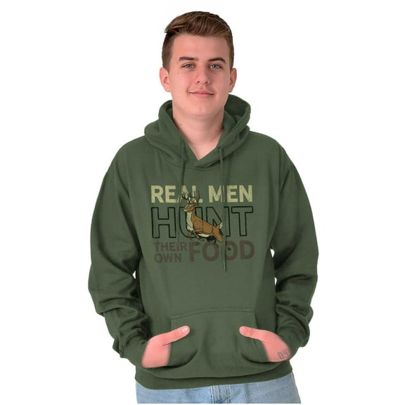 Real Men Hunt Their Own Food Hunting Men's Big & Tall Graphic Hoodie Brisco Brands 4X