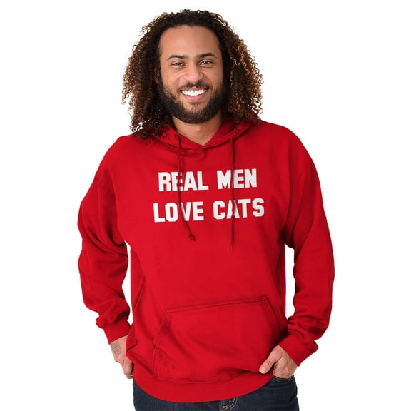 Real Men Love Cats Funny Pet Owners Hoodie Sweatshirt Women Men Brisco Brands S