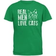 thumbnail image 1 of Real Men Love Cats Irish Green Adult T-Shirt - Large, 1 of 1