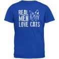 thumbnail image 1 of Real Men Love Cats Royal Adult T-Shirt - Small, 1 of 1