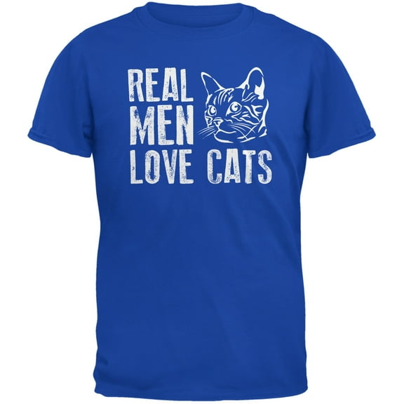Real Men Love Cats Royal Adult T-Shirt - Small