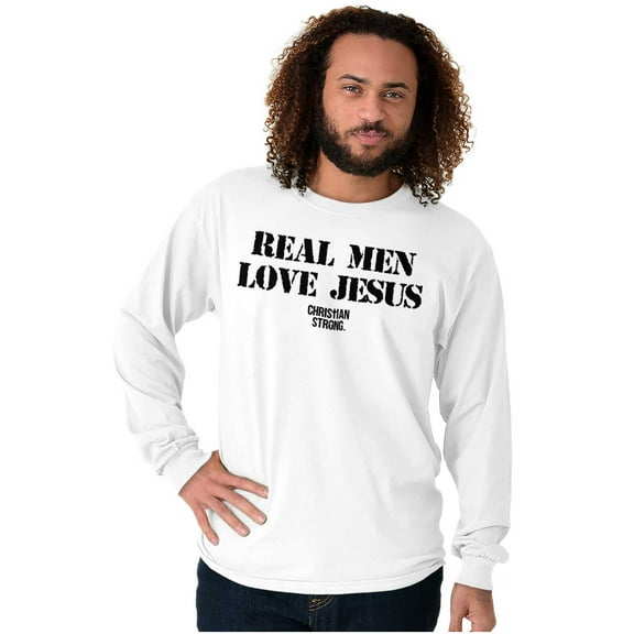 Real Men Love Jesus Christian Men's Long Sleeve Tee T Shirt Brisco Brands S