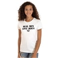 thumbnail image 1 of Real Men Love Jesus Christian Womens Slim Fit Graphic Tee Brisco Brands S, 1 of 5